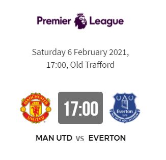 Dados do Jogo Manchester United vs Everton